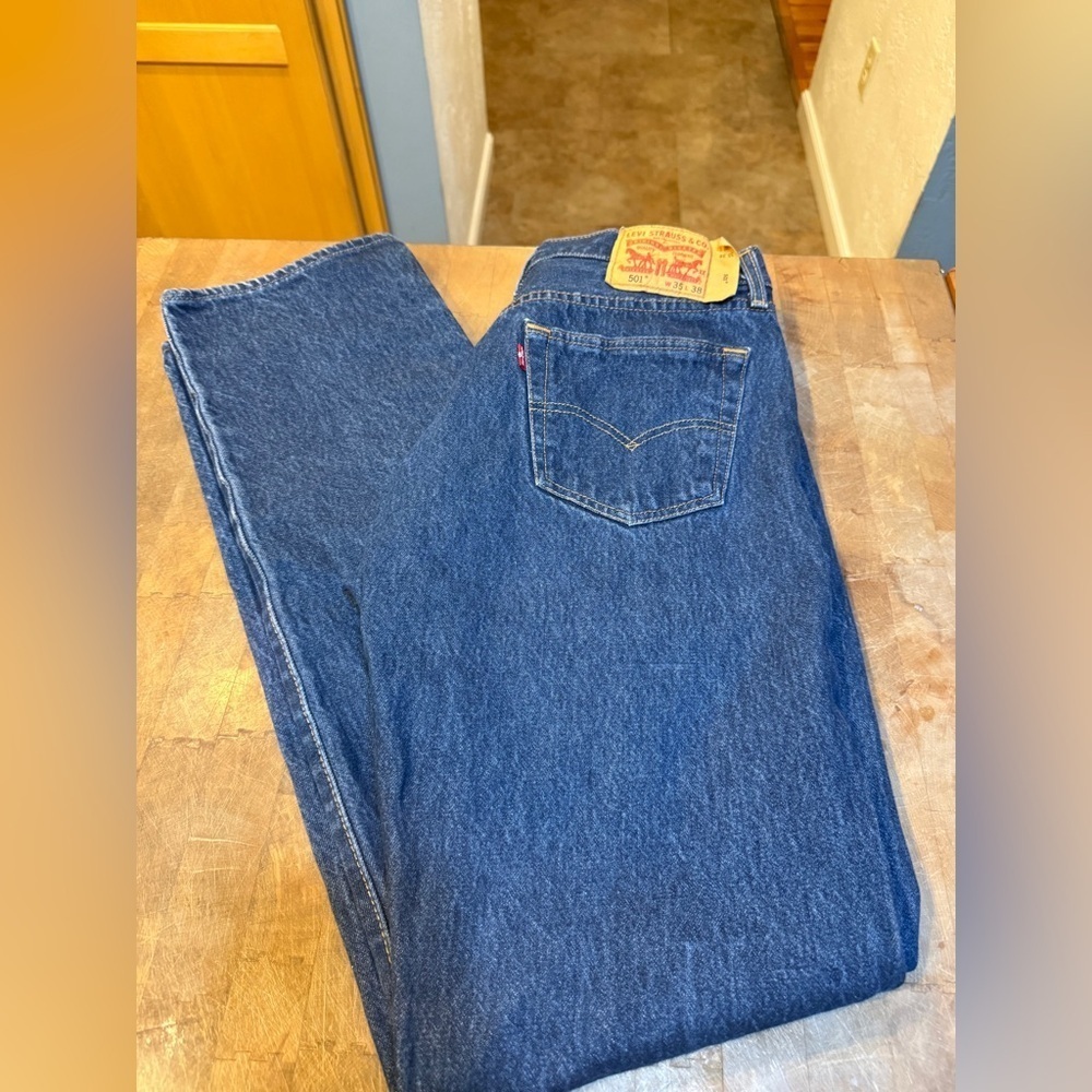 Levi's 501 35X38 Men's Classic Straight Blue Jeans pants
